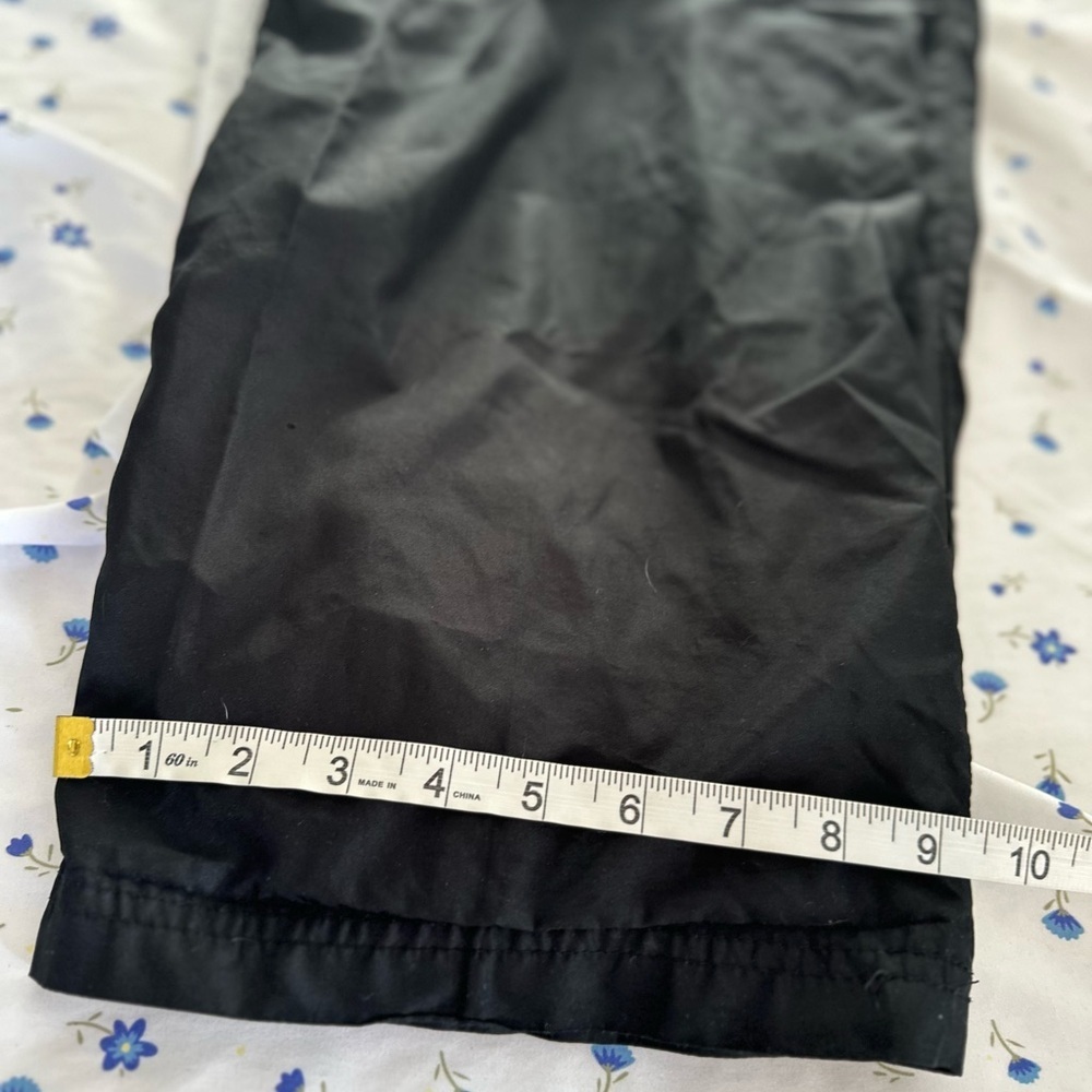 VTG Y2K Starter Pull On Track Pants Mens SzL Black Baggy Lined Swishy Wide Leg. - Picture 5 of 13